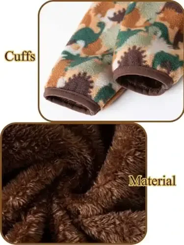 Baby Toddler O'g'il bolalar Qizlar Sherpa Fleece Astarli Kurtka Sviter Kuz Qish Kuzgi Issiq Kiyimlar Kaput bilan - 6