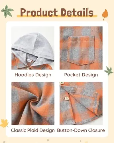 Baby Toddler O'g'il bolalar uzun qisma ko'ylak Flanel Buffalo Plaid ko'ylaklar Tugmali pastga ko'ylagi Top Kiyim Kuz Qishki kiyimlar - 4