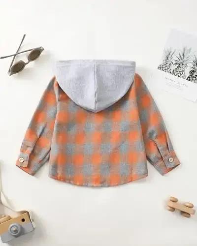 Baby Toddler O'g'il bolalar uzun qisma ko'ylak Flanel Buffalo Plaid ko'ylaklar Tugmali pastga ko'ylagi Top Kiyim Kuz Qishki kiyimlar - 5