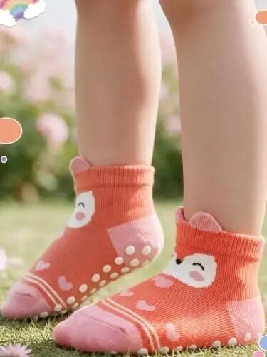 Baby Toddler Socks Grip Non Slip Boys Girls Kids Cotton 12 Pack Ankle Socks | Premium Cotton Soft Breathable,Anti-Slip Grips,6 Month-7T Grippy Toddler Socks,Elastic Cuffs,Unisex Daily All Season Wear - 2
