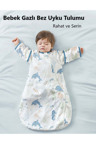 Baby, Toddler Summer Sleeping Bag, 100% Organic Cotton, 2-way Zipper, 6-9 MONTHS (M) (Cute Dolphin) - 4