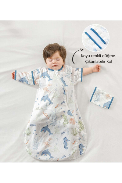 Baby, Toddler Summer Sleeping Bag, 100% Organic Cotton, 2-way Zipper, 6-9 MONTHS (M) (Cute Dolphin) - 5