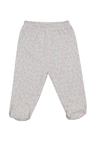 Baby Top and Bottom Set Long Sleeve Snap Bodysuit Footed Pants 2-Piece 100% Organic Cotton Baby Gift-Salmon - 4
