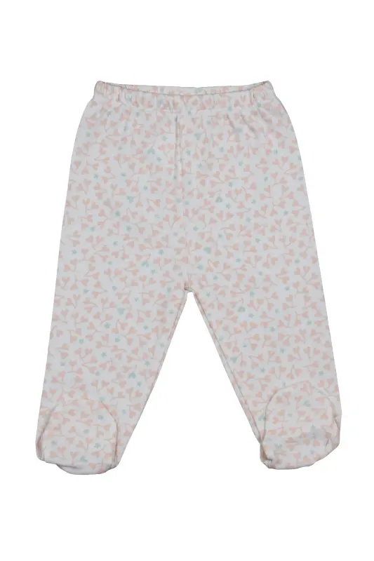 Baby Top and Bottom Set Long Sleeve Snap Bodysuit Footed Pants 2-Piece 100% Organic Cotton Baby Gift-Salmon - 4