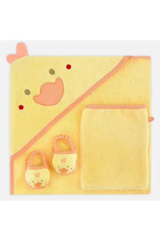 Baby Towel Swaddle Bag Set Little Duck-YELLOW - 3