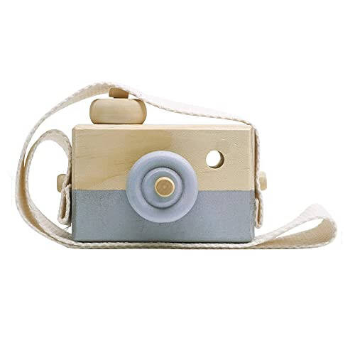 Baby Toy Wooden Mini Camera Toy, Baby Kids Cute Mini Sharpe Toy, Neck Hanging Photographed Props for Baby Toddlers Children Kids' Room Hanging Decor Gift (Gray) - 31