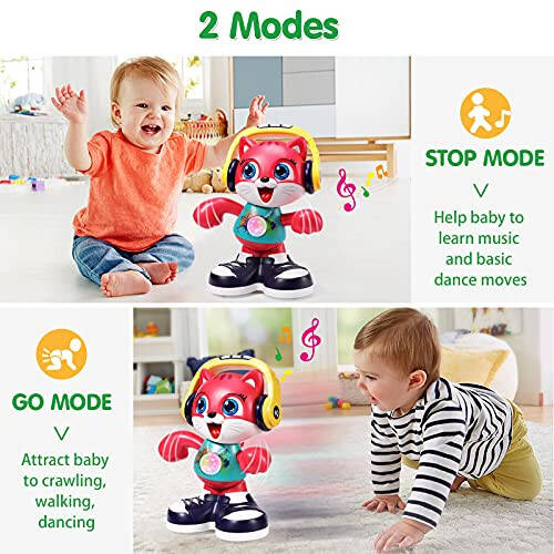Baby Toys 12-18 Months Dancing Cat Toys for 1 Year Old Boys Girls with Music & Recording Kids Interactive Early Learning Educational Toddler Toys for 1 2 3 Year Old Boys Girls Birthday Xmas Gift - 3