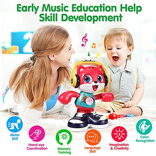 Baby Toys 12-18 Months Dancing Cat Toys for 1 Year Old Boys Girls with Music & Recording Kids Interactive Early Learning Educational Toddler Toys for 1 2 3 Year Old Boys Girls Birthday Xmas Gift - 4