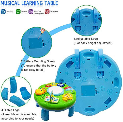 Baby Toys 6-12 Months, Baby Activity Table Center, Musical Toys for Infant Toddler 0 3 6 9 12 18 Months, Boy Girl Toys for 1 2 3 Year Old - 6