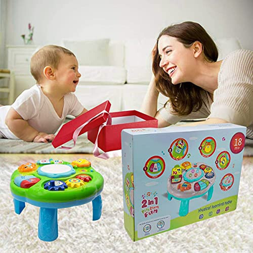 Baby Toys 6-12 Months, Baby Activity Table Center, Musical Toys for Infant Toddler 0 3 6 9 12 18 Months, Boy Girl Toys for 1 2 3 Year Old - 8