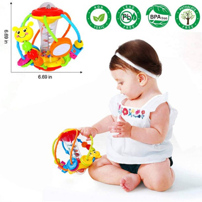Baby Toys 6-12 Months, Baby Rattles Activity Ball Infant Toys, Crawling Educational Baby Toys for 12-24 Months Baby Boys Girls Gifts-MULTI-COLOR - 3