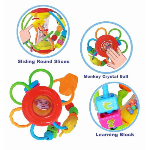Baby Toys 6-12 Months, Baby Rattles Activity Ball Infant Toys, Crawling Educational Baby Toys for 12-24 Months Baby Boys Girls Gifts-MULTI-COLOR - 4