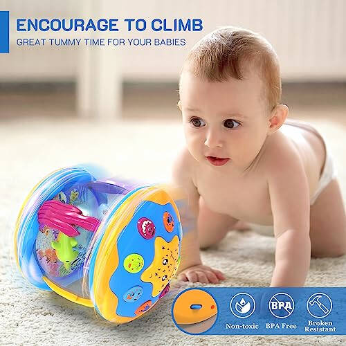 Baby Toys 6 to 12 Months - Musical Projector Rotating Light Up Toys, Tummy Time for Infant 12-18 Months, Learning Toys for Toddler 1 2 3 Years Old, Birthday Gifts for Boys Girls 0-3-6-9-12-18 Months - 5