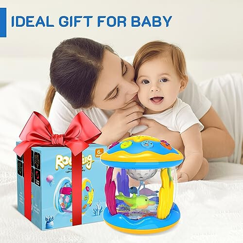 Baby Toys 6 to 12 Months - Musical Projector Rotating Light Up Toys, Tummy Time for Infant 12-18 Months, Learning Toys for Toddler 1 2 3 Years Old, Birthday Gifts for Boys Girls 0-3-6-9-12-18 Months - 6