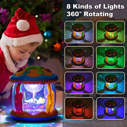 Baby Toys 6 to 12 Months Ocean Projector Baby Light Up Toys Musical Tummy Time Infant Toys 3-6 6-12 12-18 Months 6 7 8 9 Month Old Baby Crawling Toys One Year Old Birthday Gifts Boys Girls - 3