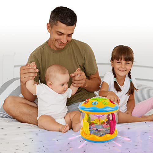 Baby Toys 6 to 12 Months Ocean Projector Baby Light Up Toys Musical Tummy Time Infant Toys 3-6 6-12 12-18 Months 6 7 8 9 Month Old Baby Crawling Toys One Year Old Birthday Gifts Boys Girls - 6