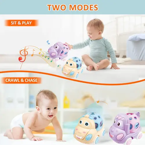 Baby Toys for 12-24 Months, Car Toys for 1 Year Old Toddler, Rattle & Roll Toys for Baby Boys Girls Easter Basket Fillers - 3