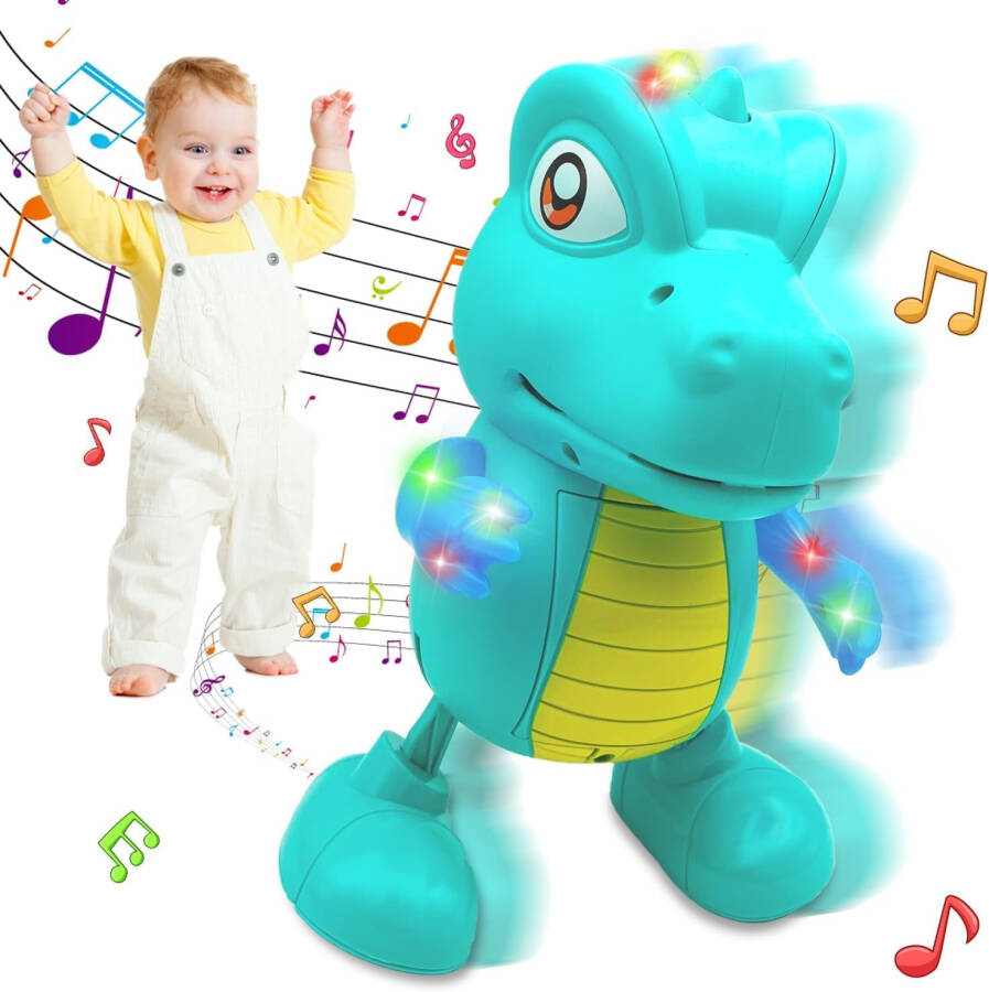 Baby Toys for 12-24 Months, Musical Dinosaur Crawling Toys, Early Learning Educational Moving Toys for Toddlers - 8