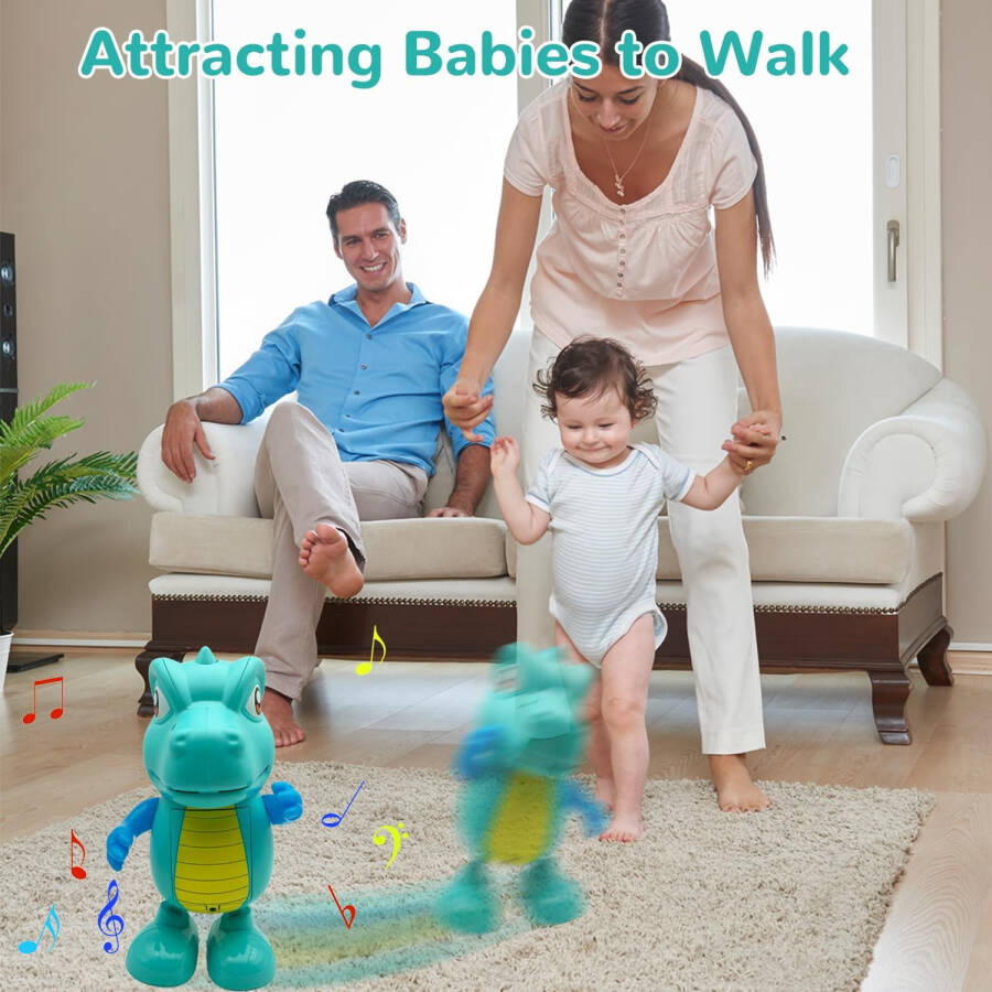 Baby Toys for 12-24 Months, Musical Dinosaur Crawling Toys, Early Learning Educational Moving Toys for Toddlers - 13