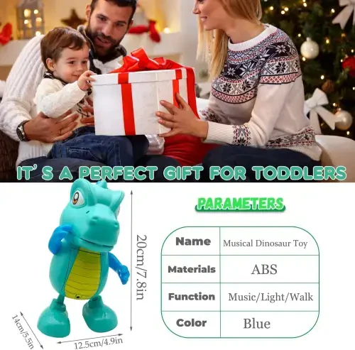 Baby Toys for 12-24 Months, Musical Dinosaur Crawling Toys, Early Learning Educational Moving Toys for Toddlers - 1