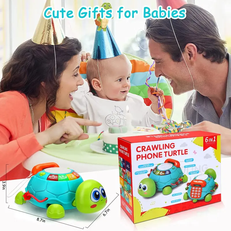 Baby Toys for 6-12 Months, Light & Sound Musical Turtle Crawling Toys for 1 Year Old Boys Girls, Baby Toys for 12-24 Months, Toddler Learning Toys for 1-3 Year Old Boys Girls - 2
