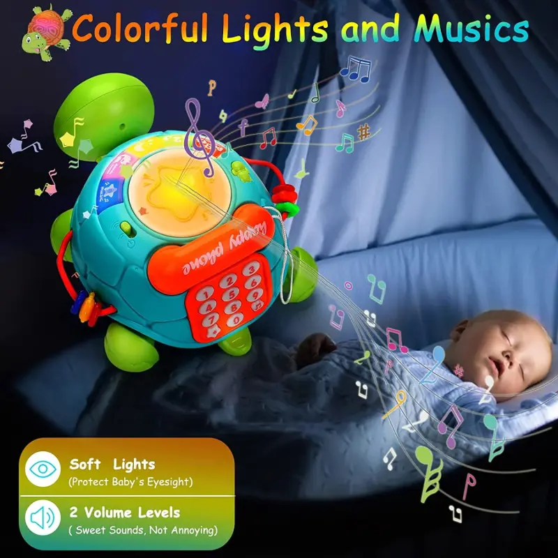 Baby Toys for 6-12 Months, Light & Sound Musical Turtle Crawling Toys for 1 Year Old Boys Girls, Baby Toys for 12-24 Months, Toddler Learning Toys for 1-3 Year Old Boys Girls - 3