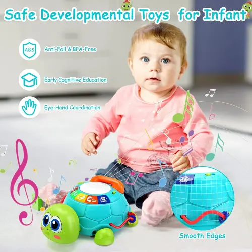 Baby Toys for 6-12 Months, Light & Sound Musical Turtle Crawling Toys for 1 Year Old Boys Girls, Baby Toys for 12-24 Months, Toddler Learning Toys for 1-3 Year Old Boys Girls - 5
