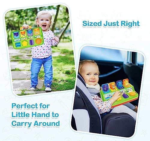 Baby Toys for 6 7 8 9-12 Months, Musical Pop-Up Cause and Effect Toys with Light & Music for 12-18 Months, Early Learning Educational Toys for Toddlers 1-3 Year Old, Ideal Gifts for Babies Boys Girls - 7