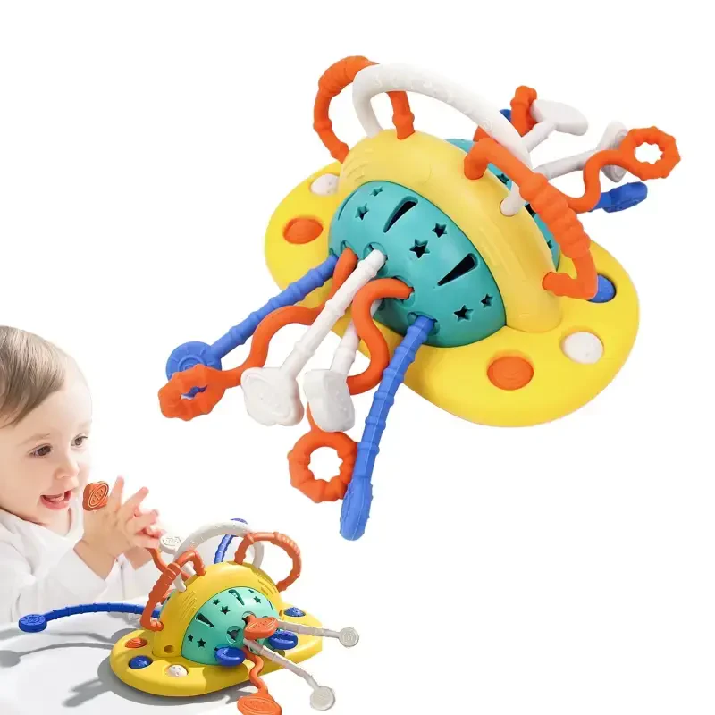 Baby Toys High Chair Toys with Suction Cup Toddler Pull String Toys for 6 12 Month Child Montessori Toy for 1 Year Old Gift - BIU BLASTER