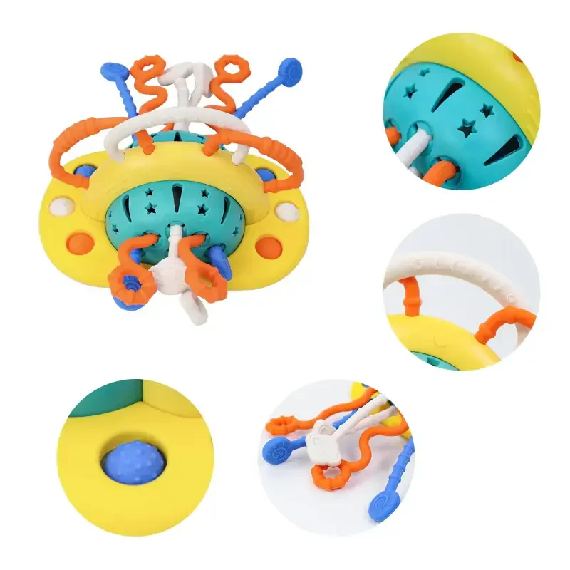 Baby Toys High Chair Toys with Suction Cup Toddler Pull String Toys for 6 12 Month Child Montessori Toy for 1 Year Old Gift - 3