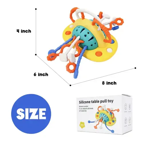 Baby Toys High Chair Toys with Suction Cup Toddler Pull String Toys for 6 12 Month Child Montessori Toy for 1 Year Old Gift - 4