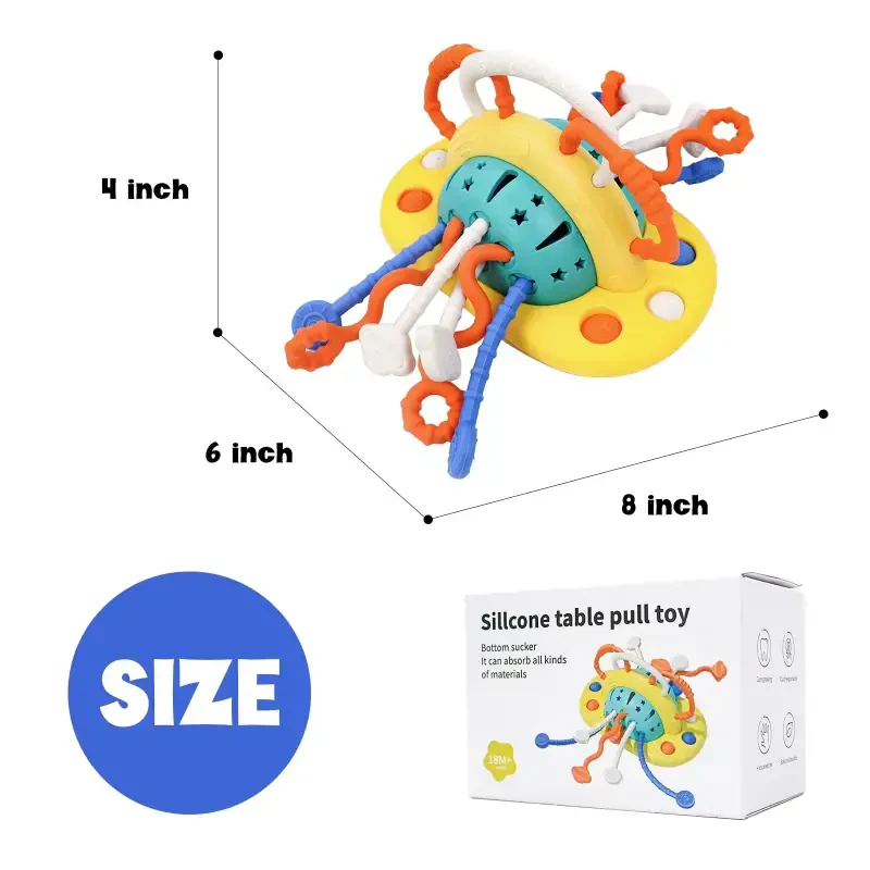 Baby Toys High Chair Toys with Suction Cup Toddler Pull String Toys for 6 12 Month Child Montessori Toy for 1 Year Old Gift - 4