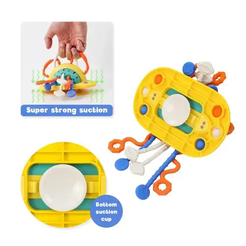 Baby Toys High Chair Toys with Suction Cup Toddler Pull String Toys for 6 12 Month Child Montessori Toy for 1 Year Old Gift - 5
