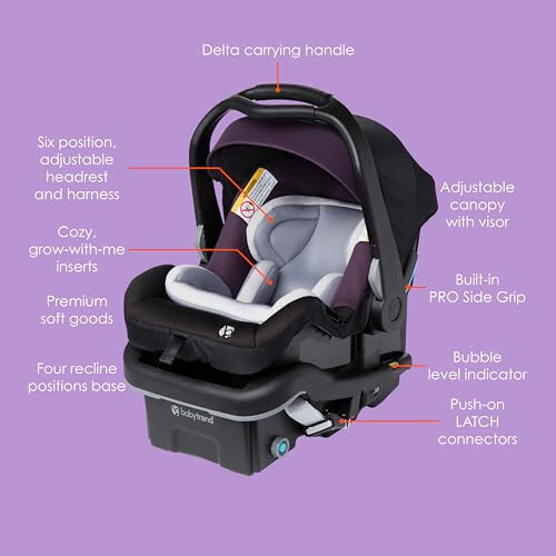 Baby Trend Secure-Lift Infant Car Seat, Dash Plum - 2