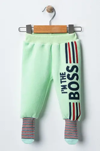 Baby Velvet Boss Socks Trousers-green 