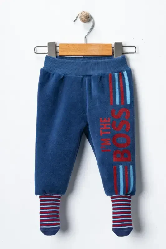 Baby Velvet Boss Tights Pants-navy blue - 1