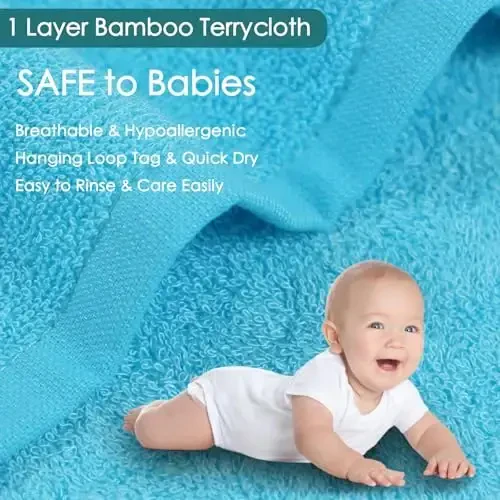 Baby Washcloths 12 Pack, 10x10 inch Heavenly Soft Wash Cloths for Face and Body, Gentle & Safe White Face Towel on Sensitive Skin, Baby Essentials Bath Shower Gifts for Boy Infant Kid Toddler Child - JEFFSUN (1)