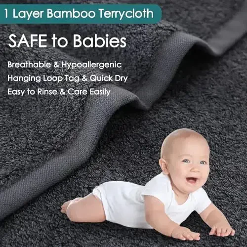 Baby Washcloths 12 Pack, 10x10 inch Heavenly Soft Wash Cloths for Face and Body, Gentle & Safe White Face Towels on Sensitive Skin, Baby Essentials Bath Shower Gifts for Infant Kid Toddler Children - JEFFSUN (1)