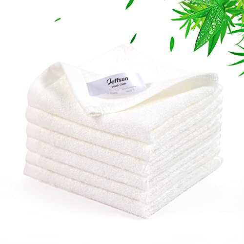 Baby Washcloths 6 Pack, 10x10 inch Heavenly Soft White Wash Cloths for Face and Body, Gentle & Safe Face Towels on Sensitive Skin, Baby Essentials Shower Gifts for Newborn Kid Toddler Children - 32