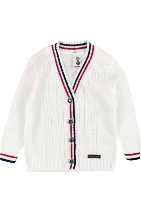 Baby white knitted cardigan - 1