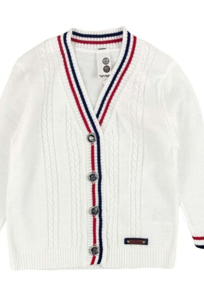 Baby white knitted cardigan - 2