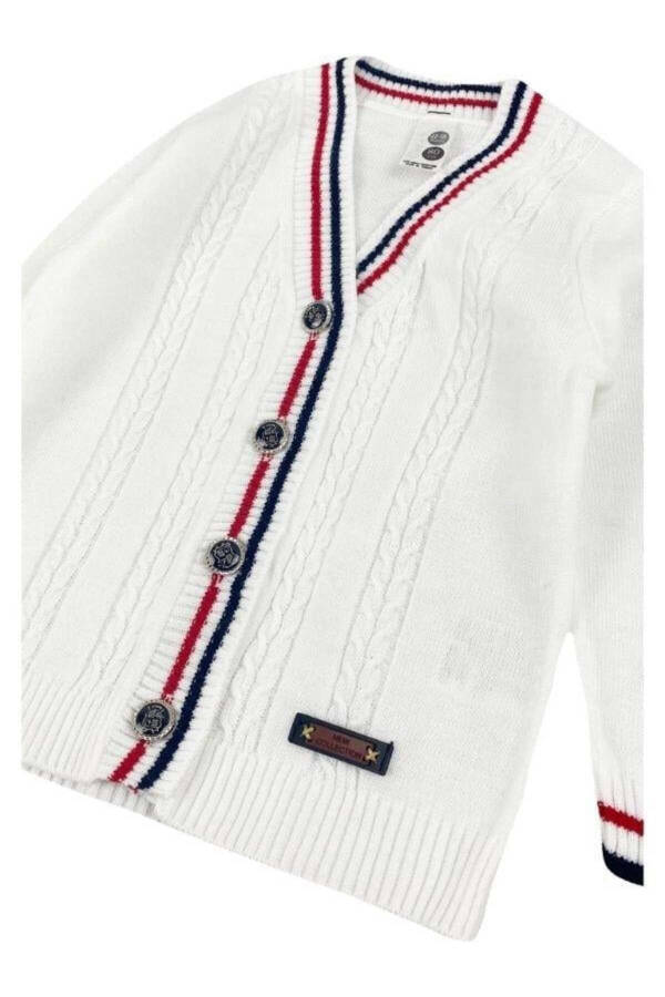 Baby white knitted cardigan - 3