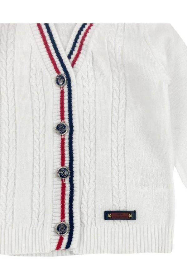 Baby white knitted cardigan - 4