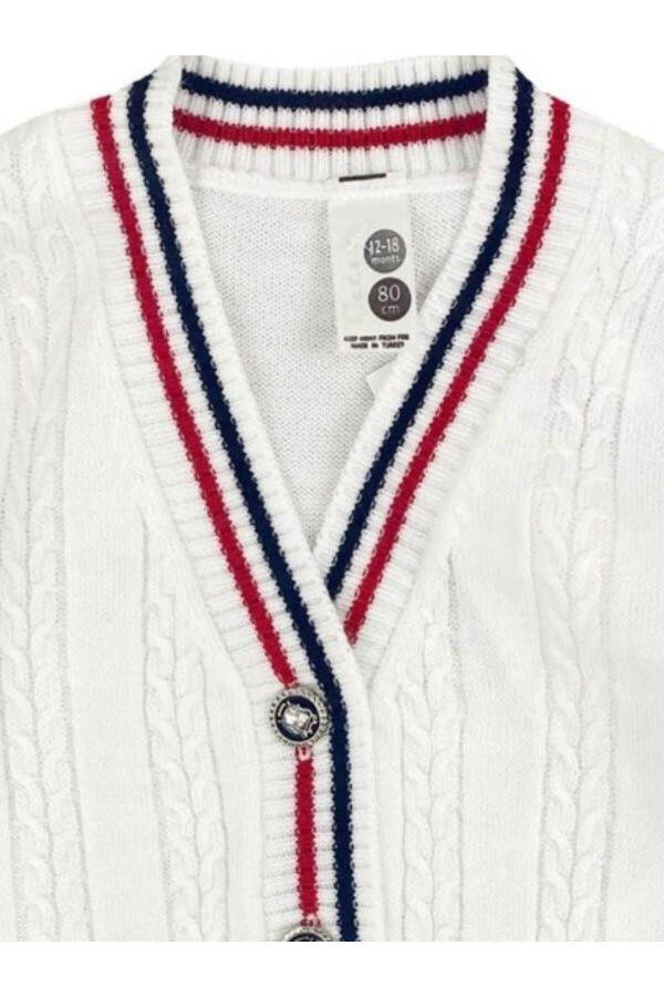 Baby white knitted cardigan - 5