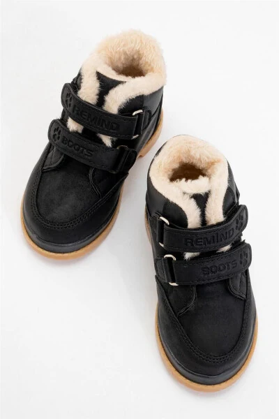 Baby Winter Boots with Fur Lining (Size 22-25) Black - 5