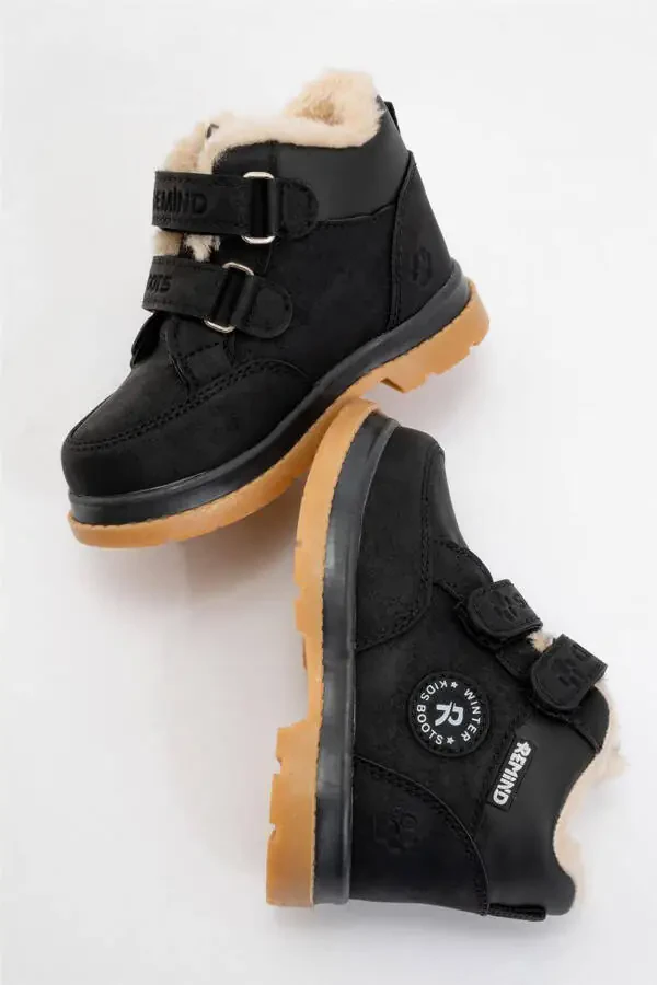 Baby Winter Boots with Fur Lining (Size 22-25) Black - 6