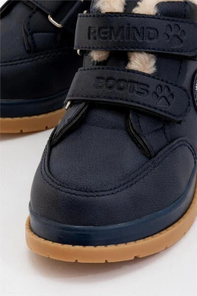 Baby Winter Boots with Fur Lining (Size 22-25) Navy Blue - 3