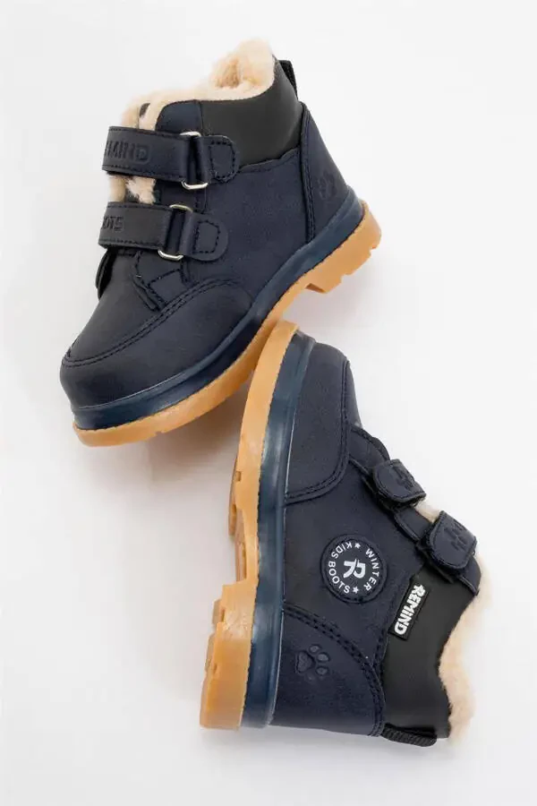 Baby Winter Boots with Fur Lining (Size 22-25) Navy Blue - 6