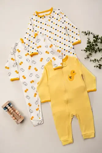 Baby Yellow Chick 3-Piece Romper Set - MIDIRIK (1)