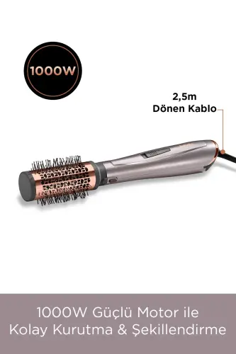Air Styler 1000W 200 Derece İyon Etkili 4 Başlıklı Hava Üflemeli Saç Şekillendirici Seti Gri AS136E - BABYLISS (1)